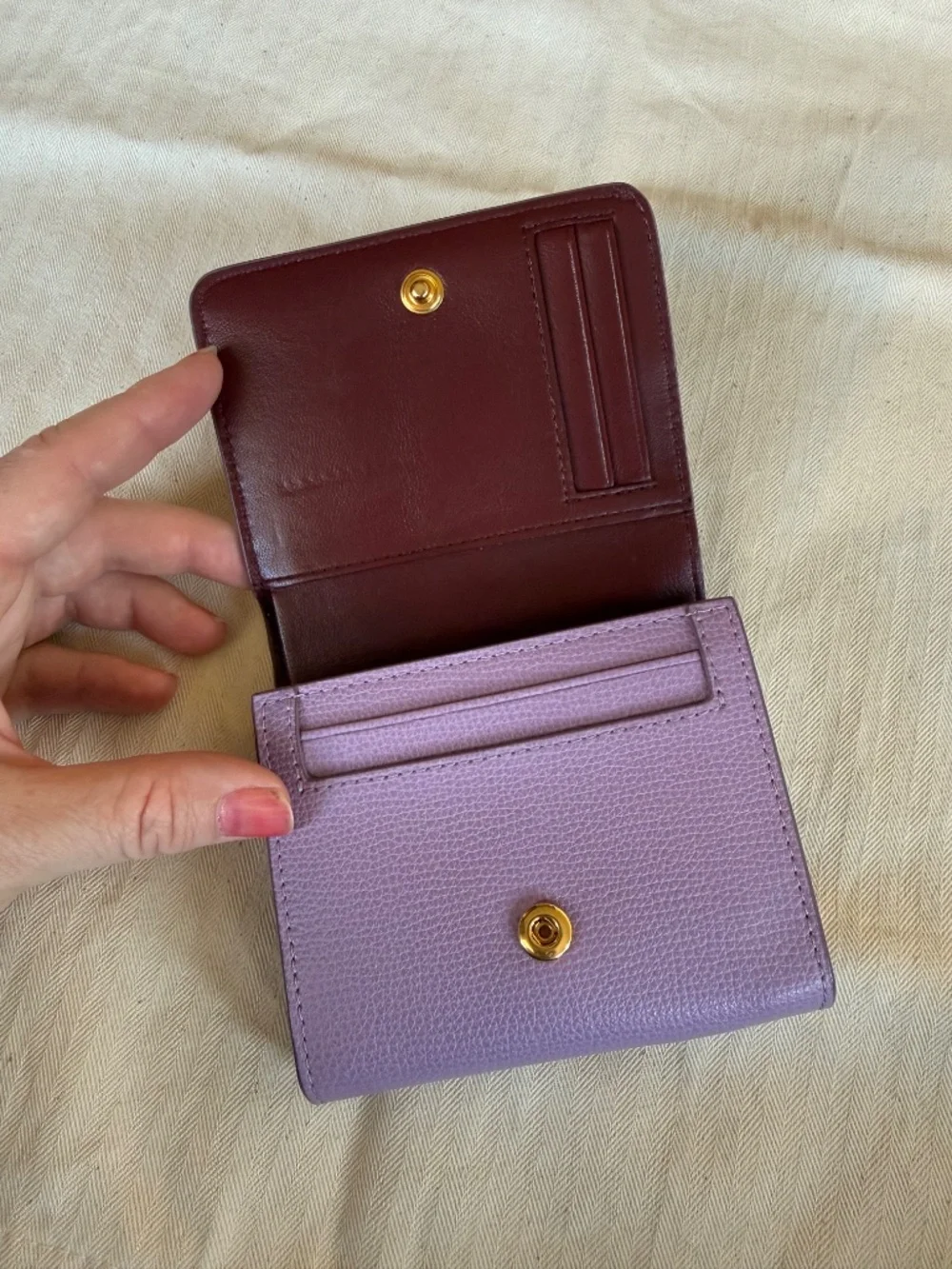 Mulberry - Small Continental French Purse - Purple Classic Grain